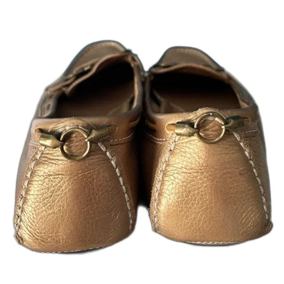 Cole Haan vintage gold loafers with metal buckle - Picture 4 of 7